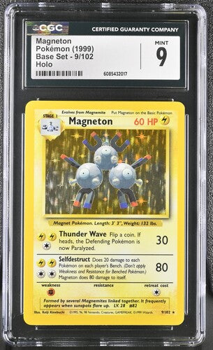 CGC 9 Pokémon TCG: 1999 Magneton -#9/102 - Base Set