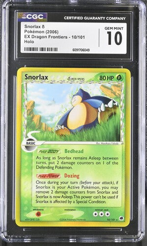 CGC 10 Pokémon TCG: 2006 Snorlax 10/101 EX Dragon Frontiers