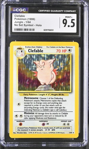 CGC 9.5 Pokémon: 1999 Clefable 1/64 Jungle Holo Unlimited (No Set Symbol)