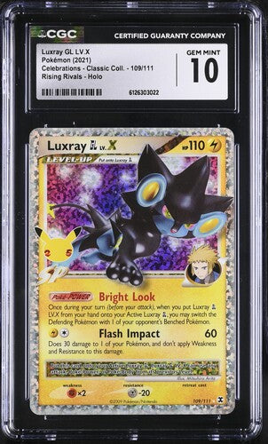 CGC 10 Pokémon TCG: 2021 Luxray GL LV.X 109/111 CEL: Celebrations