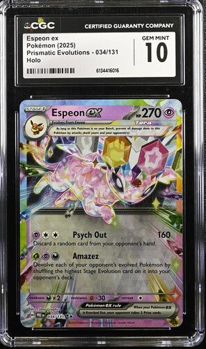 CGC 10 Pokémon TCG: 2025 Espeon ex - 034/131 - SV: Prismatic Evolutions