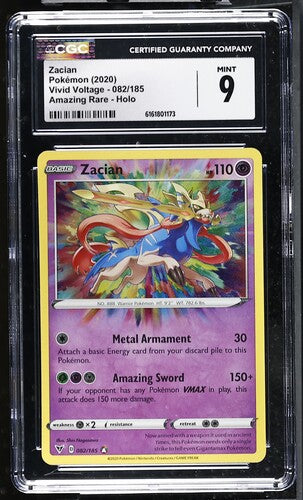 CGC 9 Pokémon TCG: 2020 Zacian - 082/185 - SWSH: Vivid Voltage