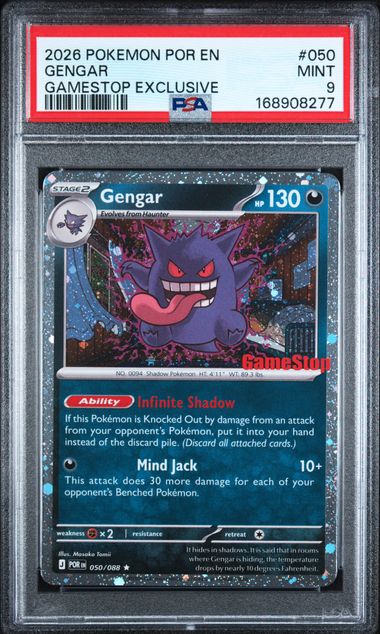 PSA 9 Pokémon TCG: 2026 Gengar 050/088 GameStop Exclusive
