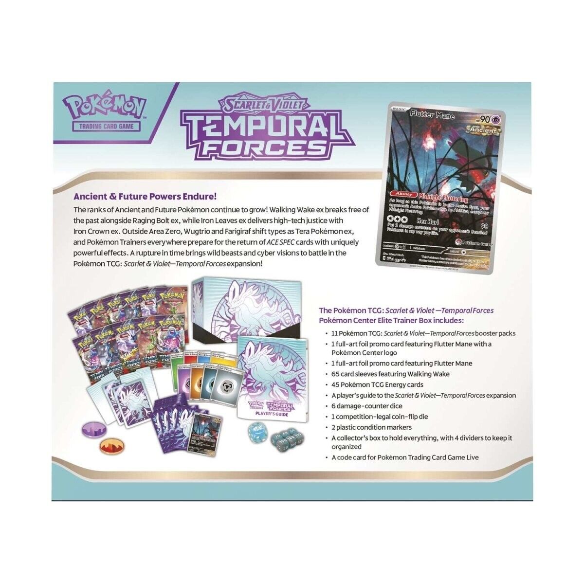 Pokémon TCG: Scarlet & Violet -Temporal Forces - Pokémon Center - Elite Trainer Box (Walking Wake)