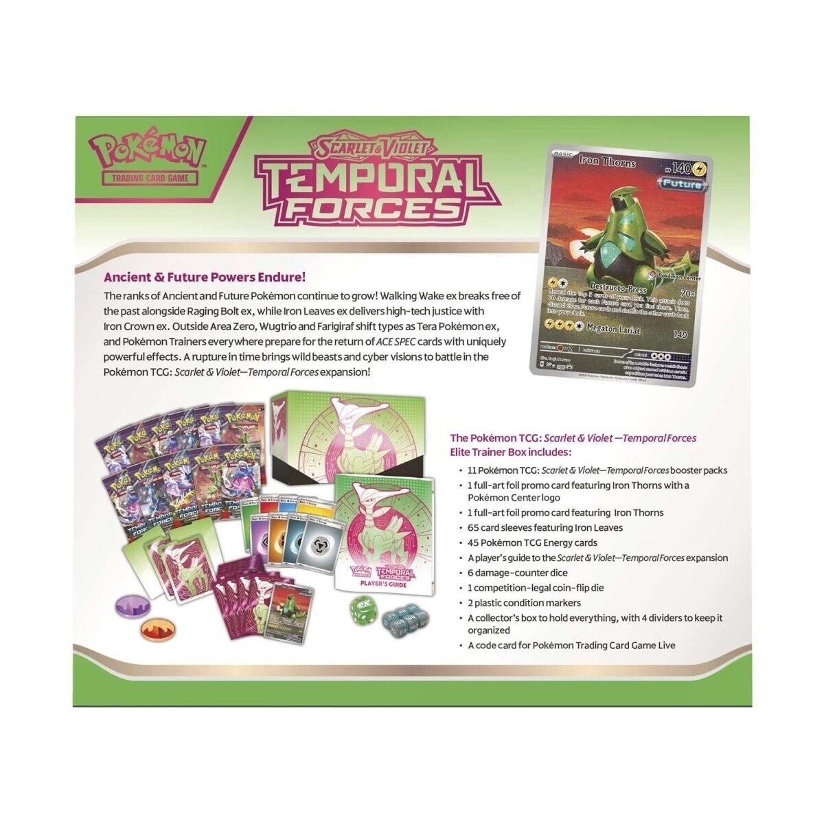 Pokémon TCG: Scarlet & Violet - Temporal Forces - Pokémon Center - Elite Trainer Box (Iron Leaves)