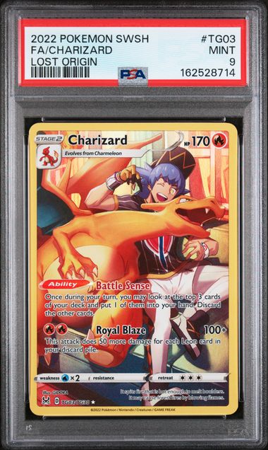 PSA 9 Pokémon TCG: 2022 Charizard TG03/TG30 Lost Origin Trainer Gallery