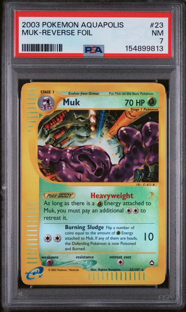PSA 7 Pokémon TCG: 2003 Muk 23/147 Aquapolis Reverse Holo