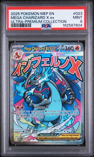 PSA 9 Pokémon TCG: 2025 Mega Charizard X ex - #023 - MEP: Mega Evolution Promo