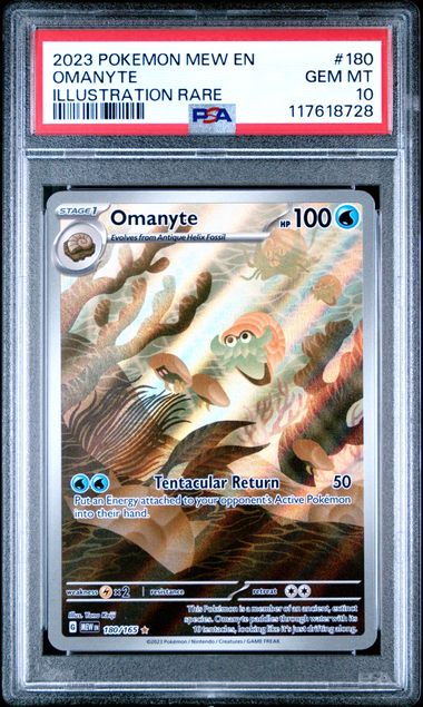 PSA 10 Pokemon TCG: 2023 Omanyte 180/165 - Scarlet & Violet 151