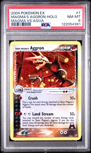 PSA 8 Pokémon TCG: 2004 Team Magma's Aggron - 7/95 - Team Magma vs Team Aqua Holo