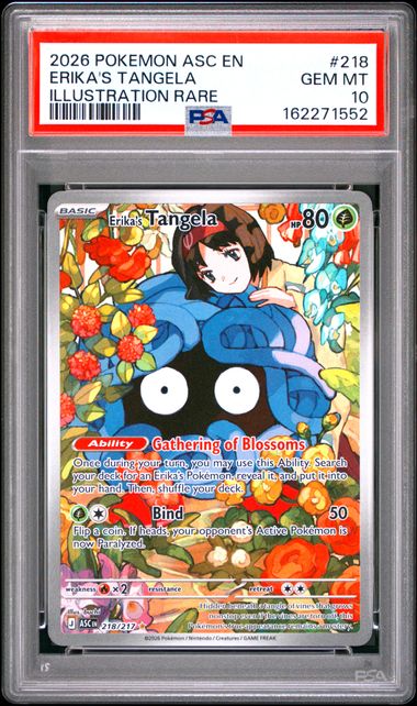 PSA 10 Pokemon TCG: 2026 POKEMON ASC EN-ASCENDED HEROES #218 ERIKA'S TANGELA ILLUSTRATION RARE