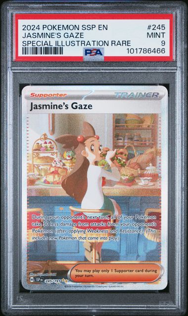 PSA 9 Pokémon TCG 2024 Jasmine’s Gaze - 245/191 - S&V - Surging Sparks