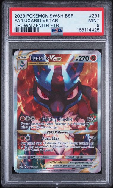 PSA 9 Pokémon TCG: 2023 Lucario VSTAR - SWSH291 - SWSH: Crown Zenith Promo