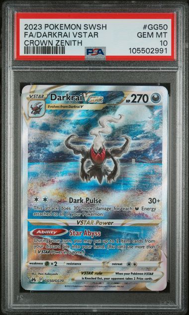 PSA 10 Pokémon TCG: 2023 Darkrai Vstar - GG50/GG70 - SWSH: Crown Zenith
