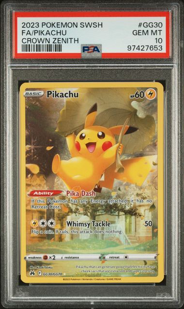 PSA 10 Pokémon TCG: 2023 Pikachu - GG30/GG70 - SS: Crown Zenith