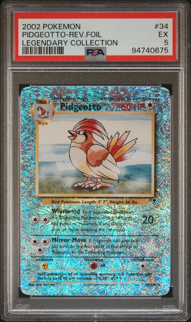 PSA 5 Pokémon TCG: 2002 Pidgeotto 34/110 Legendary Collection Reverse Holo