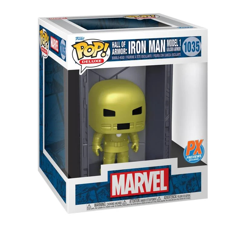 Funko PoP! Marvel: Hall of Armor: Iron Man Model 1 Golden Armor 1035 (PX Reviews Exclusive)(Jumbo)