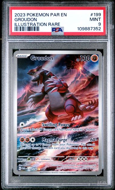 PSA 9 Pokémon TCG: 2023 Groudon 199/182 Paradox Rift