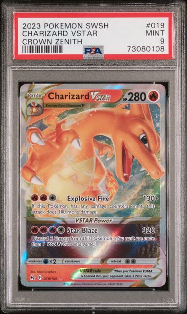 PSA 9 Pokémon TCG: 2023 Pokémon SWSH - Charizard Vstar - Crown Zenith