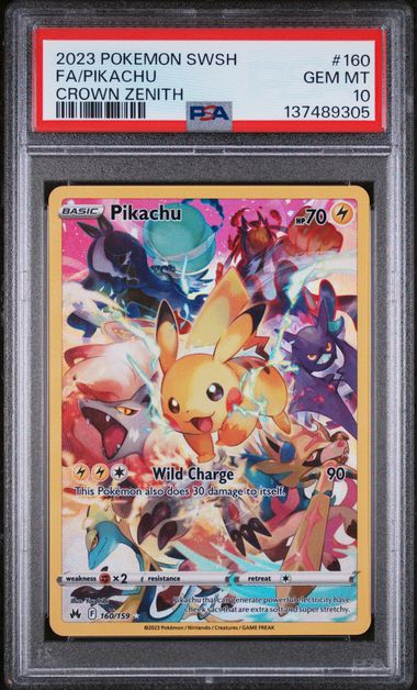 PSA 10 Pokémon TCG: 2023 Pikachu 160/159 Crown Zenith