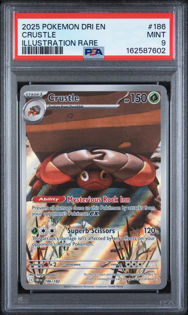 PSA 9 Pokémon TCG: 2025 Crustle - 186/182 - SV: Destined Rivals
