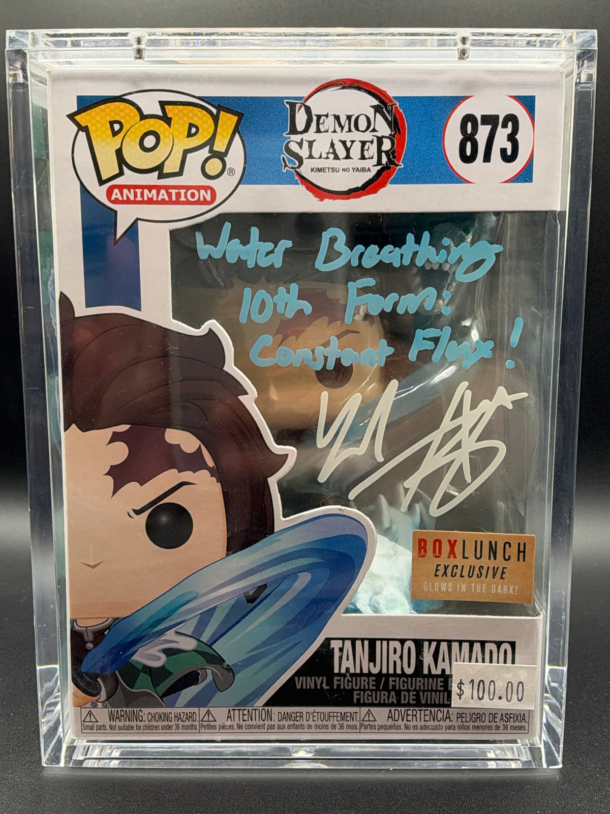 Funko PoP! Animation: Demon Slayer: Tanjiro Kamado - 873 -  Signed with Quote Box Lunch Exclusive