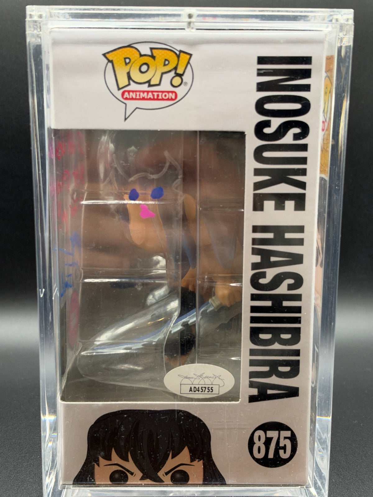 Funko PoP! Animation: Demon Slayer: Inosuke Hashibira - 875 - Signed with Quote Flocked Chase & Chalice Collection Exclusive