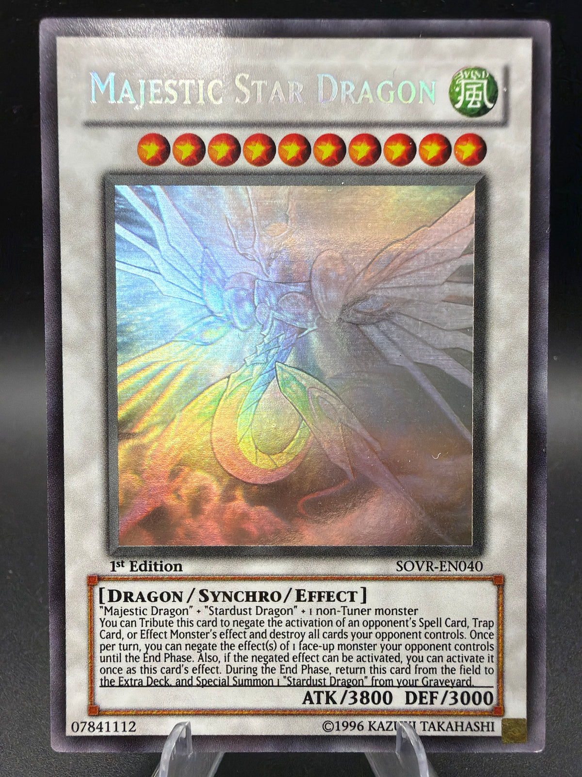 Yu-Gi-Oh! TCG: 1st Edition Majestic Star Dragon (Ghost Rare) - SOVR-EN040- Stardust Overdrive (SOVR)