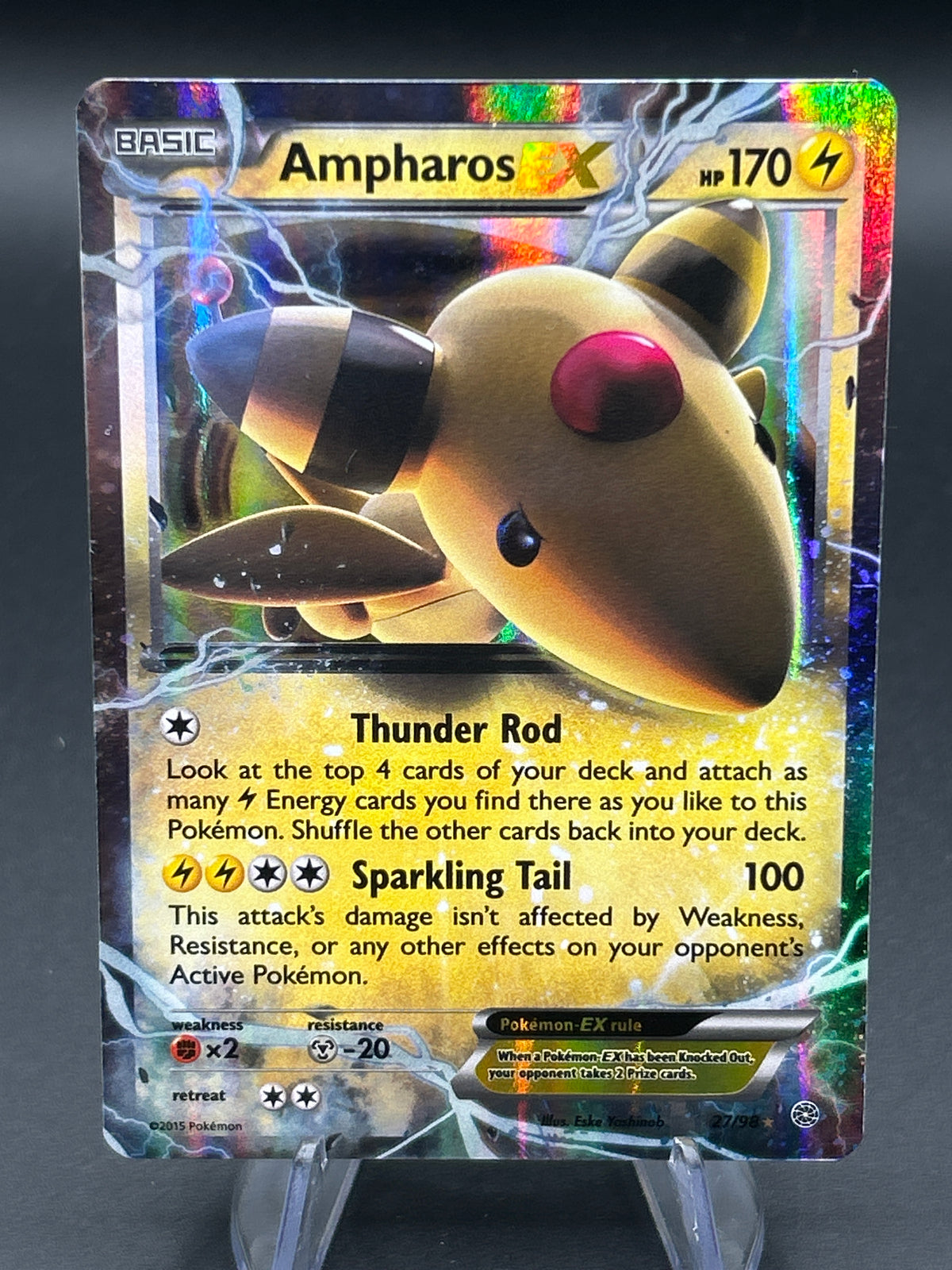 Pokémon TCG: 2015 Ampharos EX 27/98 XY: Ancient Origins