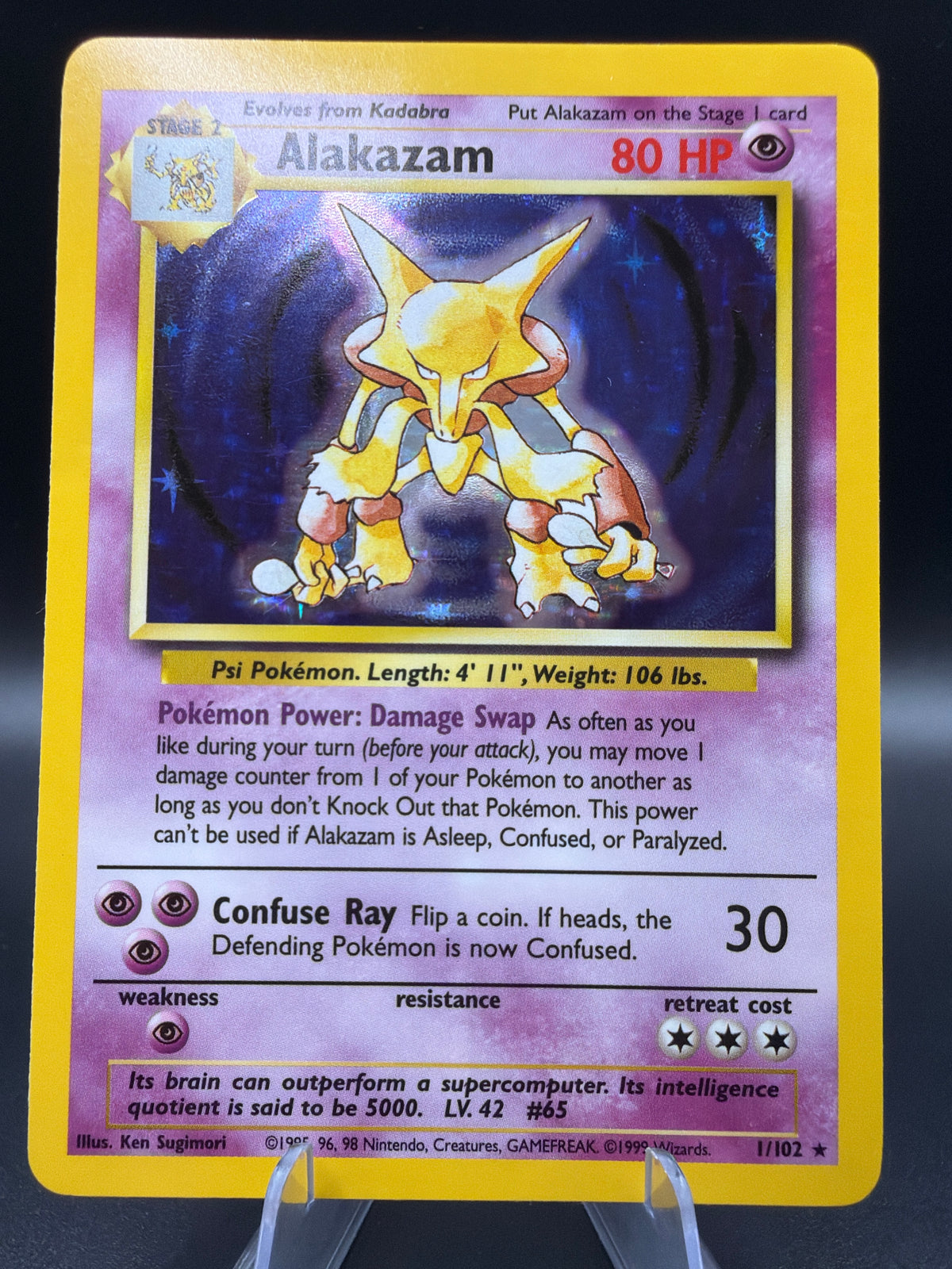 Pokémon TCG: 1999 Alakazam - 1/102 - Base Set Holo