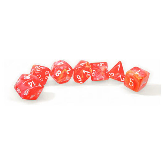 Chessex: Festive Polyhedral Dahlia/White Luminary 7-Die Set