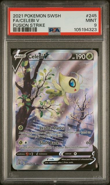 PSA 9 Pokémon TCG: 2021 Celebi V 245/264 SWSH: Fusion Strike