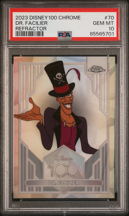 PSA 10 Topps Chrome: 2023 Disney 100 Chrome DR. Facilier Refractor