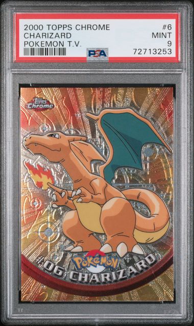 PSA 9 Pokémon TCG: 2000 Charizard #6 Topps Chrome Pokemon TV