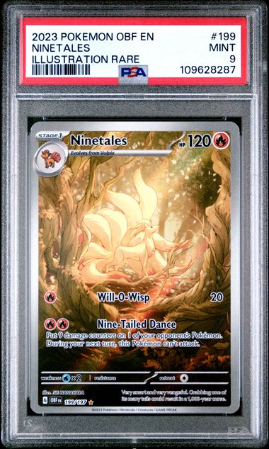 PSA 9 Pokémon TCG: 2023 Ninetales - 199/197 - S&V - Obsidian Flames