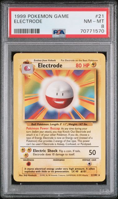 PSA 8 Pokemon TCG: Electrode 21/102 Base Set