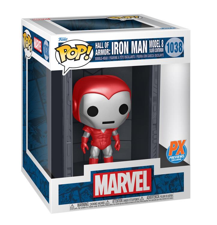 Funko PoP! Marvel: Hall of Armor: Iron Man Model 8 Silver Centurion 1038 (PX Reviews Exclusive)(Jumbo)