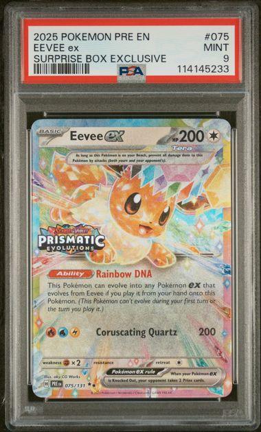 PSA 9 Pokemon TCG: 2025 Eevee ex 075/131 - Surprise box exclusive