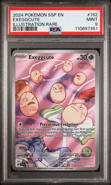 PSA 9 Pokémon TCG: 2024 Exeggcute - 192/191 - SV: Surging Sparks