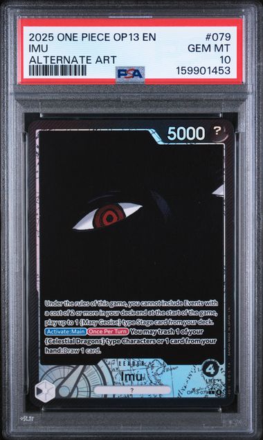 PSA 10 One Piece TCG: 2025 ONE PIECE OP13-CARRYING ON HIS WILL #079 IMU ALTERNATE ART