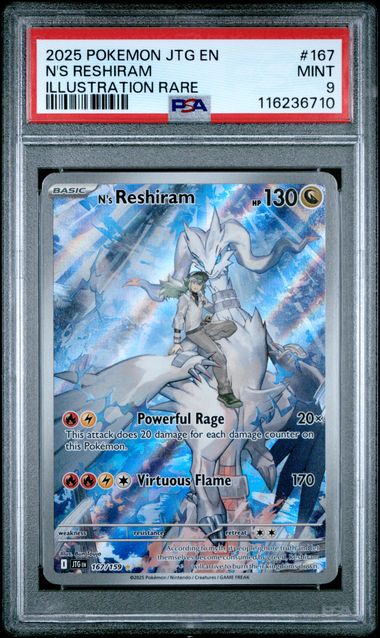 PSA 9 Pokémon TCG: 2025 N's Reshiram 167/159 SV: Journey Together