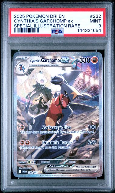 PSA 9 Pokémon TCG: 2025 Cynthia's Garchomp ex 232/182 SV: Destined Rivals