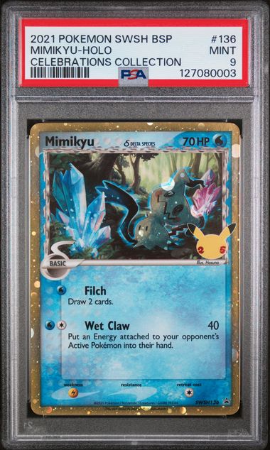 PSA 9 Pokémon TCG: 2021 Mimikyu SWSH136 Celebrations Classic Collection