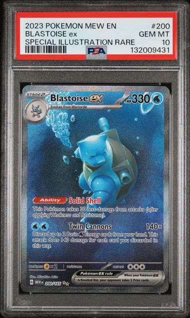 PSA 10 Pokémon TCG: 2023 Blastoise ex 200/165 Pokemon 151 Special Illustration Rare
