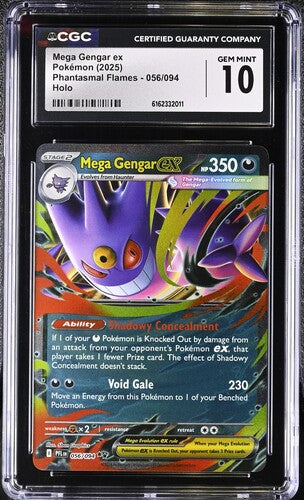 CGC 10 Pokémon TCG: 2025 Mega Gengar ex 056/094 - Phantasmal Flame