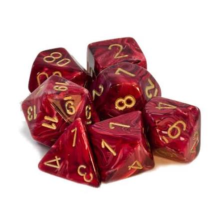Chessex: Dice Vortex Burgandy 7 Dice Set