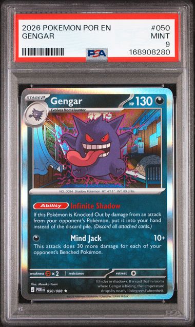 PSA 9 Pokémon TCG: 2026 Gengar 050/088 POR: Perfect Order