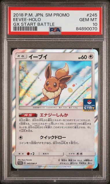PSA 10 Pokémon TCG: 2019 Eevee 245/SM-P GYM Stamp SM: Sun & Moon Promos
