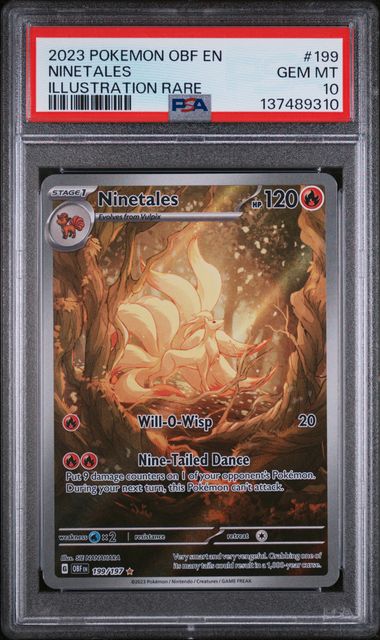 PSA 10 Pokémon TCG: 2023 Ninetales 199/197 - S&V: Obsidian Flames