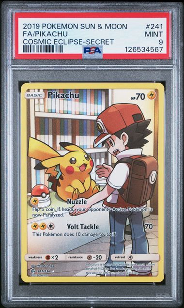 PSA 9 Pokémon TCG: 2019 Pikachu - 241/236 - SM: Cosmic Eclipse